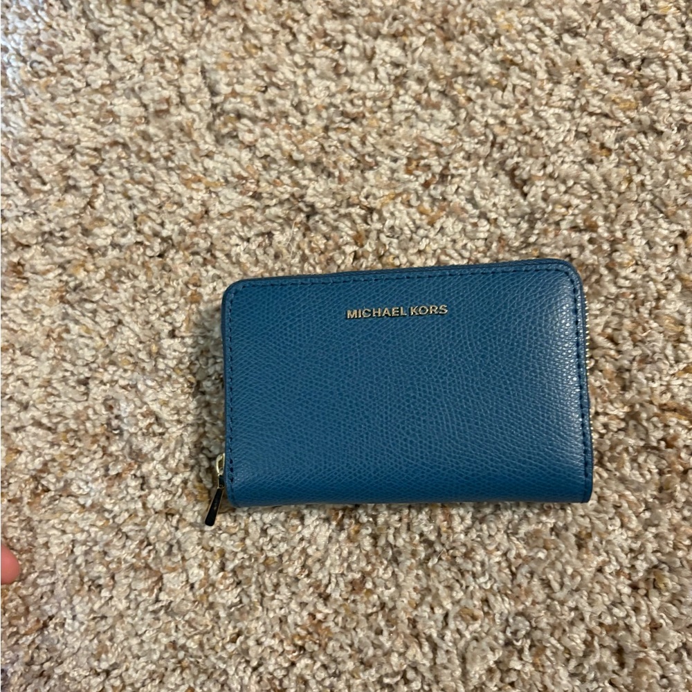 Michael Kors Teal Leather card Wallet
